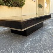Willy Rizzo coffee table brass/glass 70s Italy