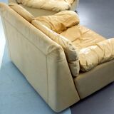 Vintage pair of leather armchairs by Ammannati and Vitelli for Brunati, Italy 1970s.