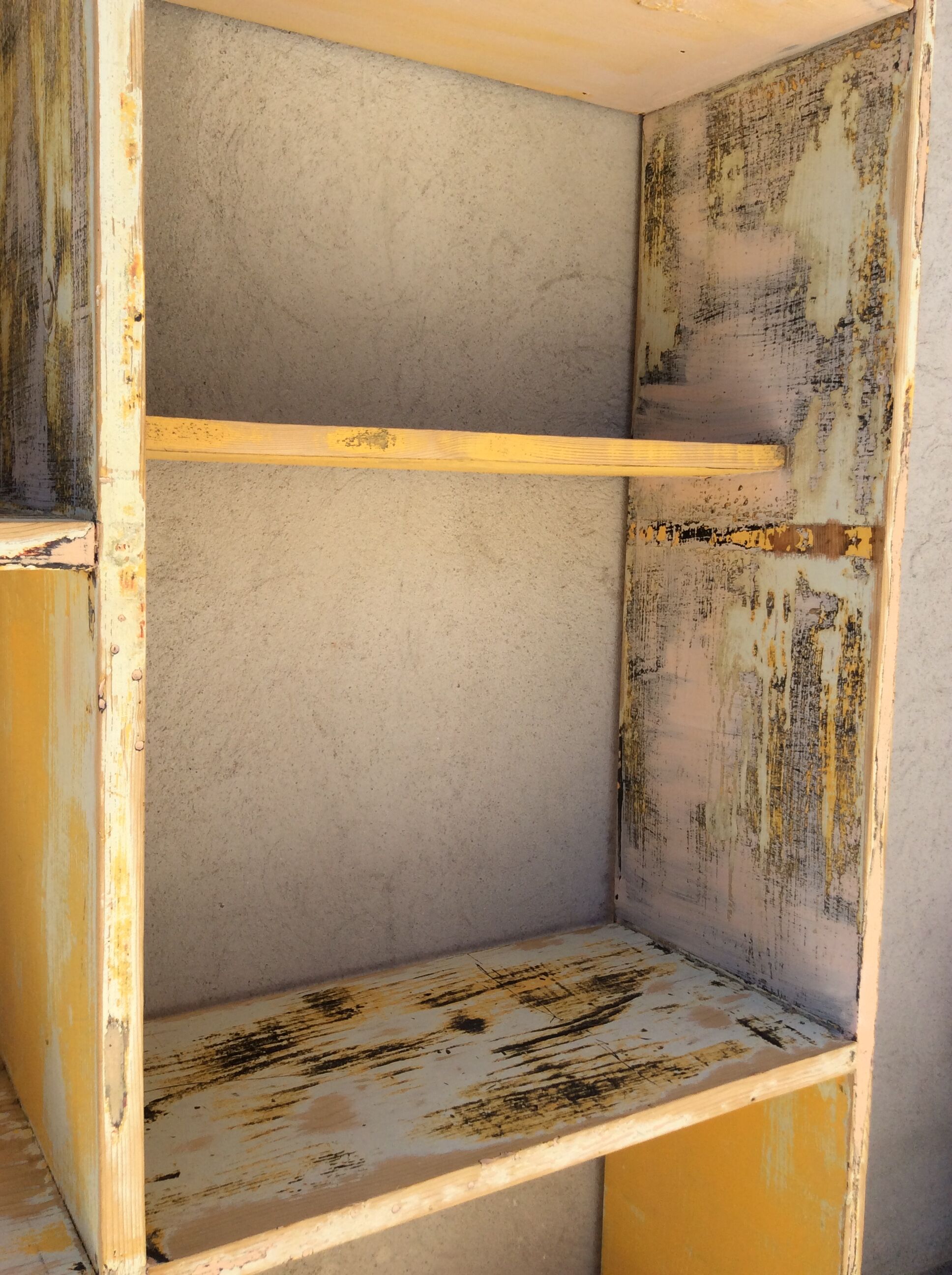 Patinated workshop storage cabinet