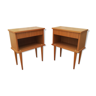 Teak bedside tables