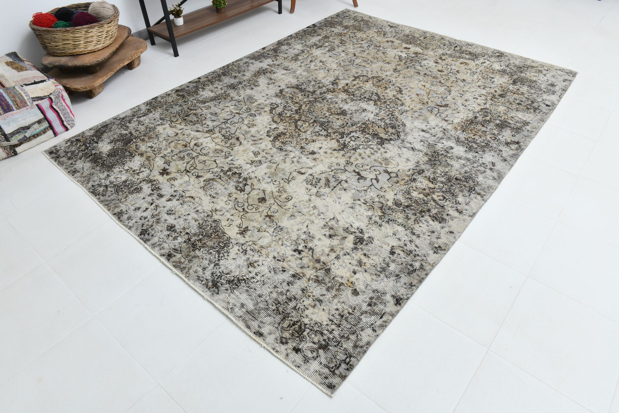 7x9 old antique anatolian turkish rug 289x206cm