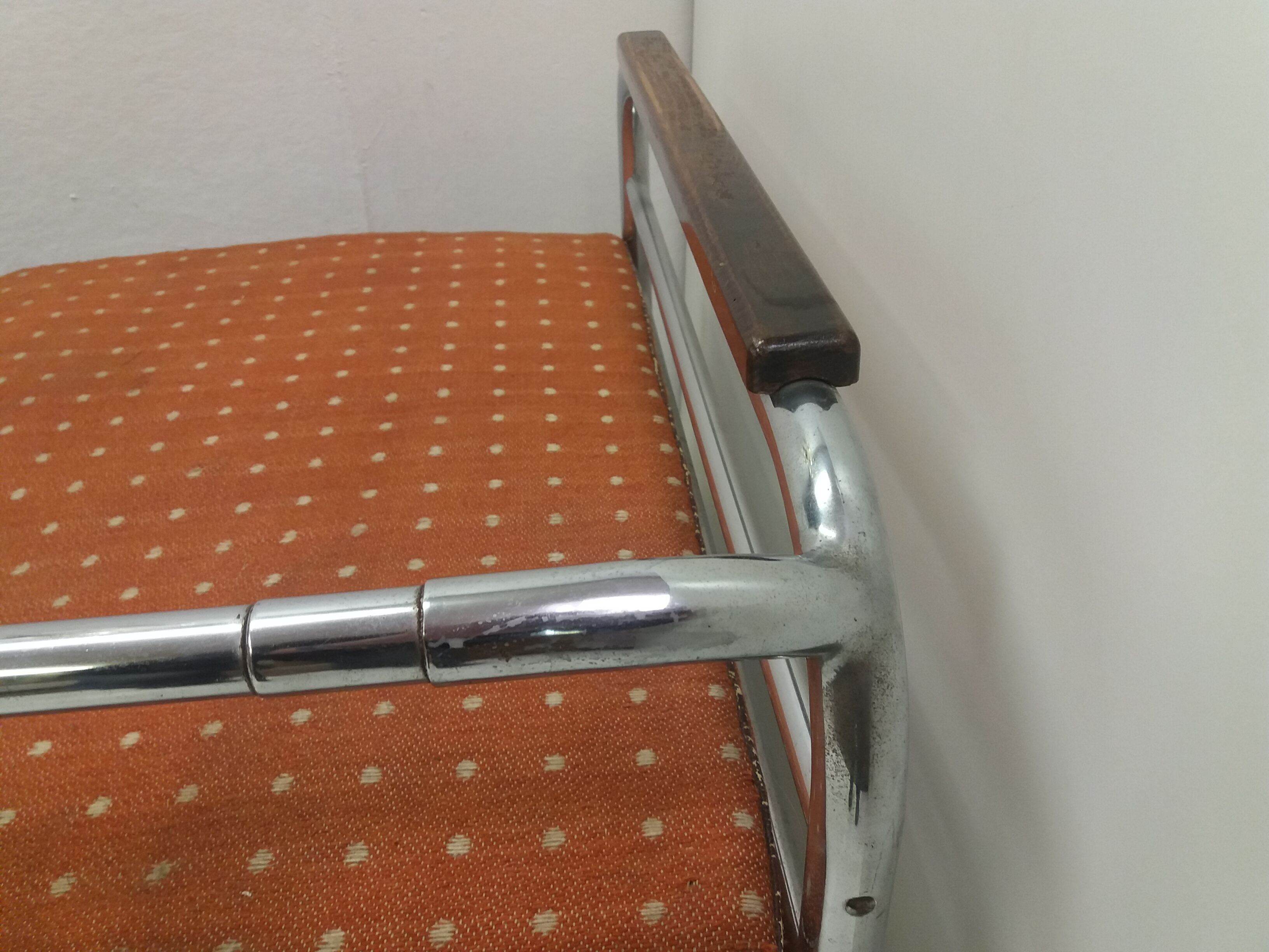 Canapé chrome Bauhaus Robert Slezák années 1940