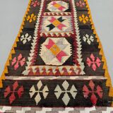 Ancien chemin de kilim étroit turc 122x51 cm shabby chic, kelim vintage