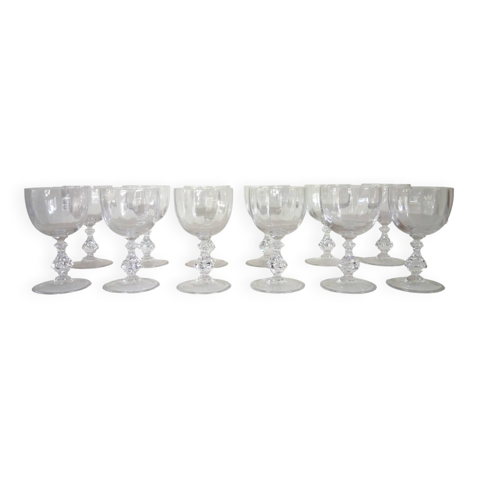 10 verres à eau en cristal de Sèvres, modèle Choiseul