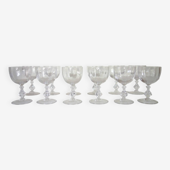 10 verres à eau en cristal de Sèvres, modèle Choiseul