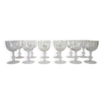 10 Choiseul model water glasses, Sèvres crystal