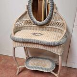 Wicker and rattan dressing table