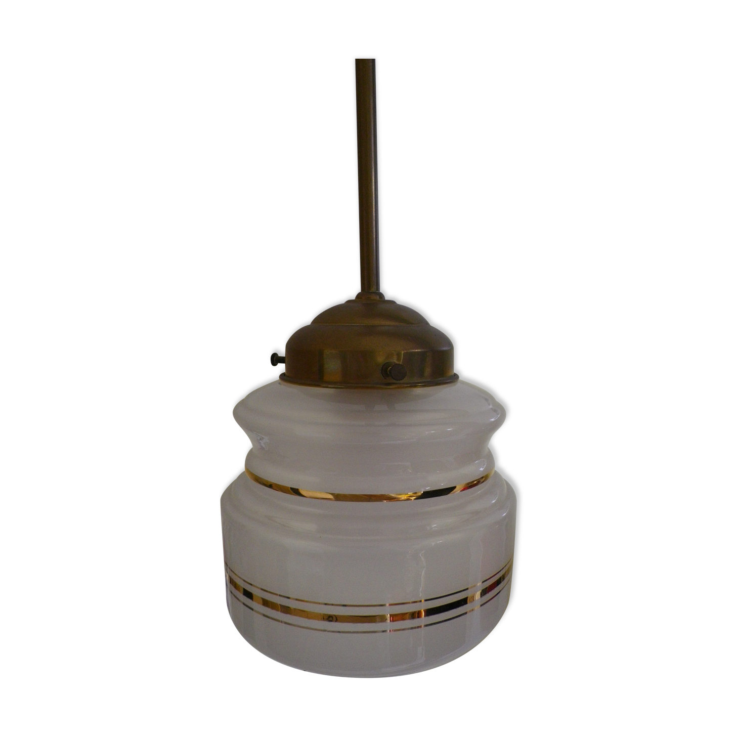 Suspension in brass and opaline country based 1960s/1970s