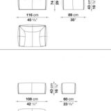 Sofa, armchair and bambole pouf