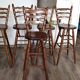 Suite de 5 Tabourets de Bar en Bois Massif – Style Bistrot / Campagne Chic