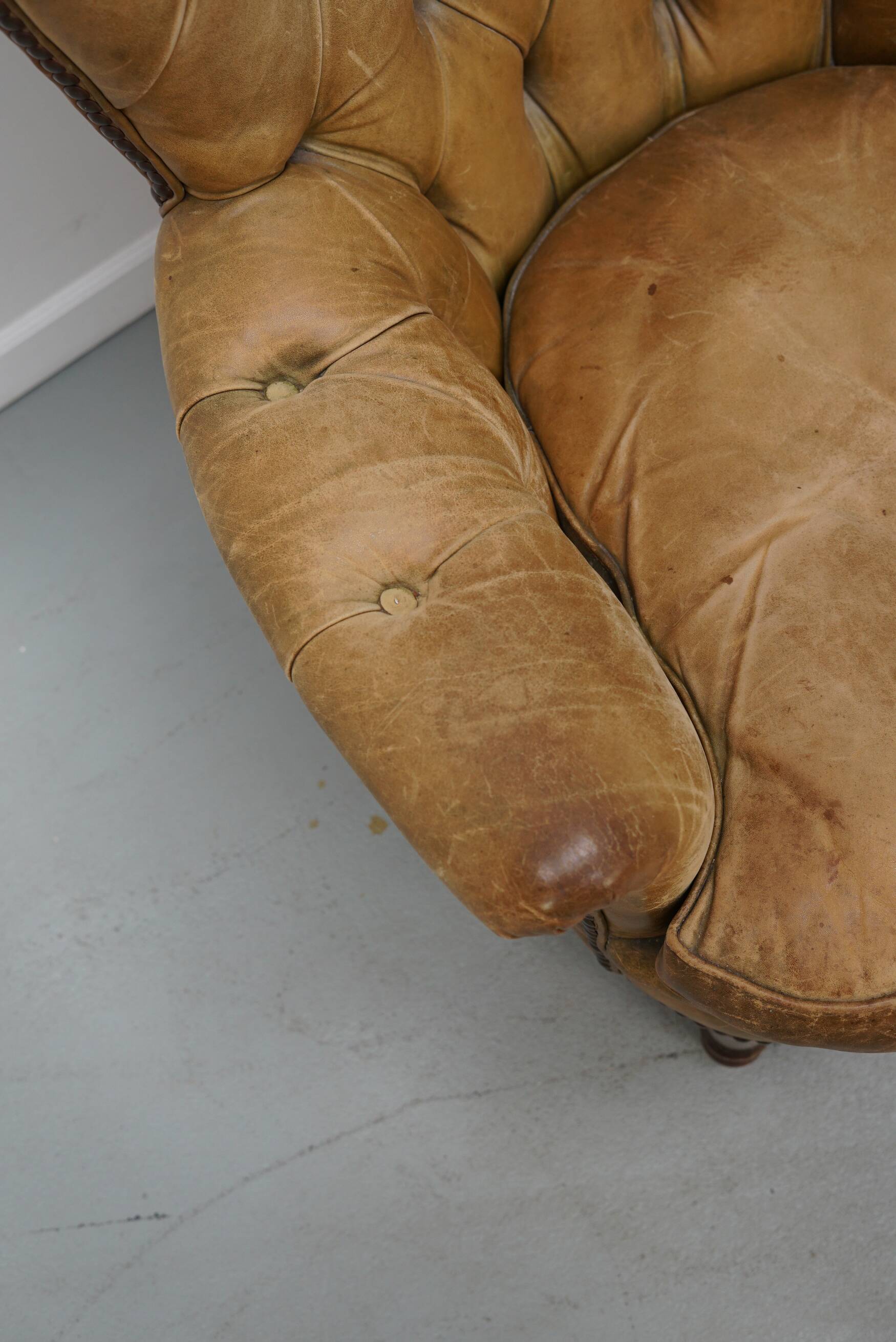 Vintage Dutch Club Chair in Cognac Colored Leather