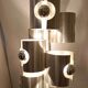 Chandelier with 7 lights in brushed aluminum, Italy 1970 Vintage