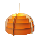 Lampe suspendue en lattes de plastique par Lars Schiøler pour Hoyrup Lighting Danemark 1976.