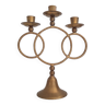 Triple brass candlestick