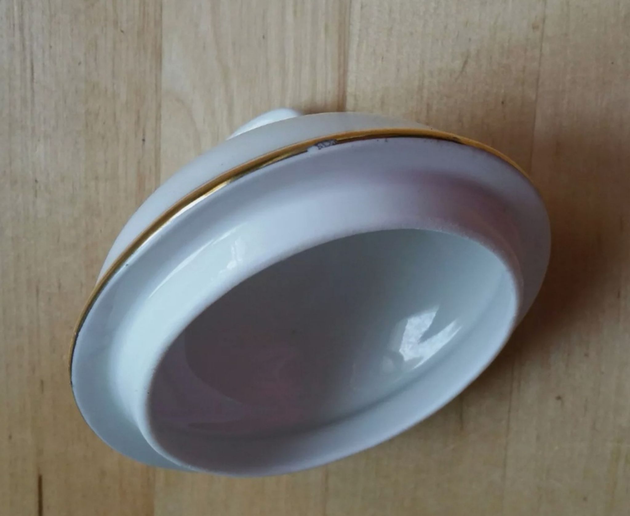 Sucrier vintage porcelaine de Limoges liseré or