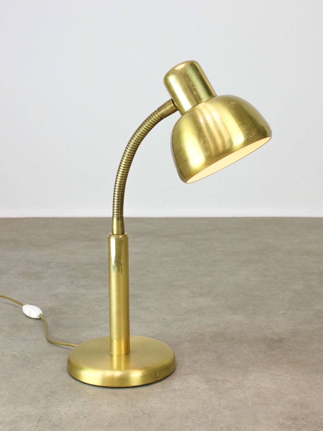 Vintage Italian Brass Gooseneck Table Lamp