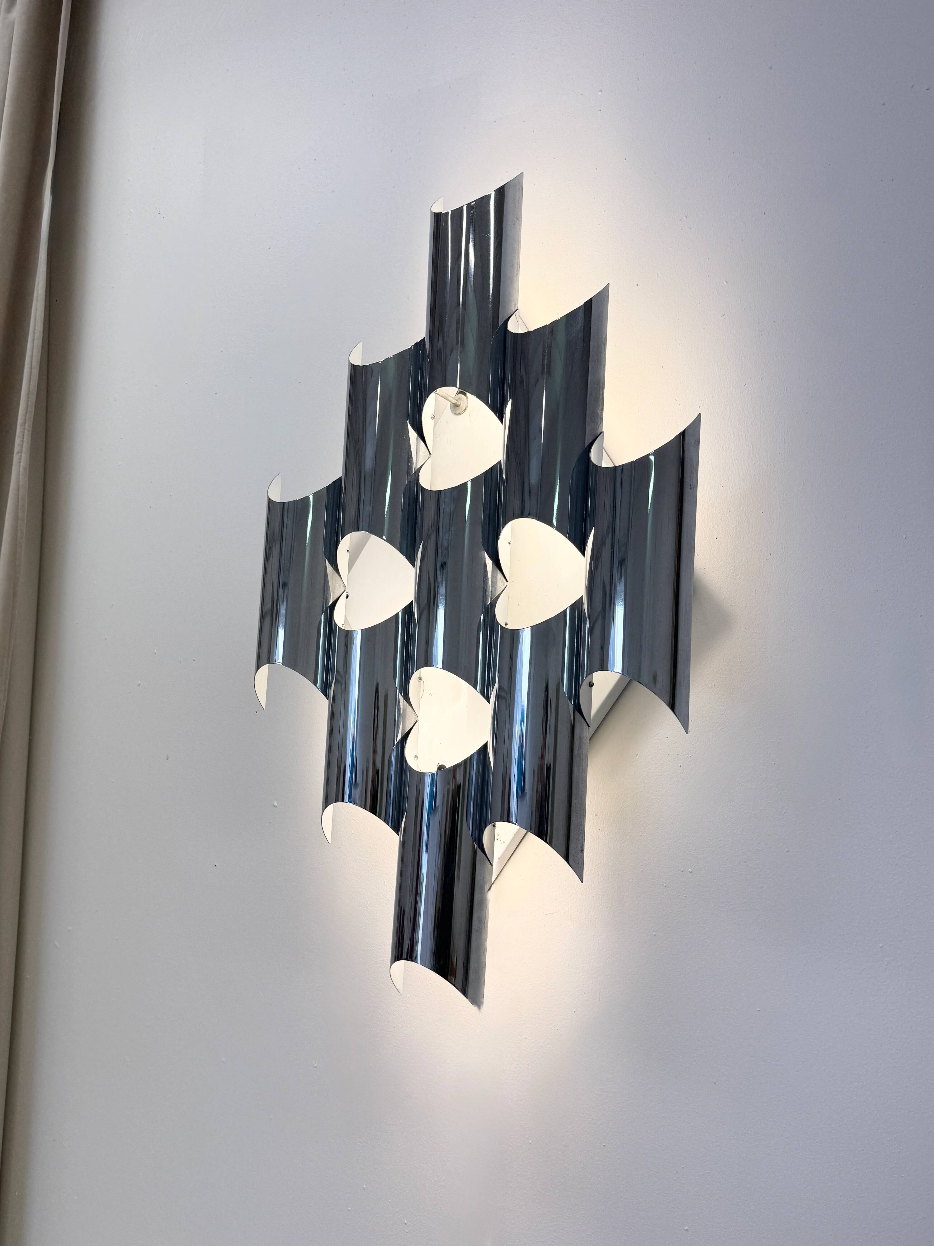 Large pair of wall sconces "Organ" by Raak Amsterdam, 1970s