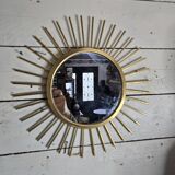 Gold metal sun mirror from the 60s