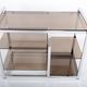 Vintage hifi or TV unit in chrome steel and smoked glass