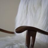 Henning Kjærnulf, armchair reupholstered in long-haired Icelandic sheepskin, 1950
