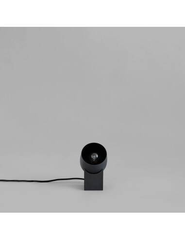 Lampe de table pivotante, projecteur en métal bronze patiné, œuvre contemporaine.