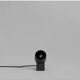 Swivel table lamp, patinated bronze metal projector, contemporary work.