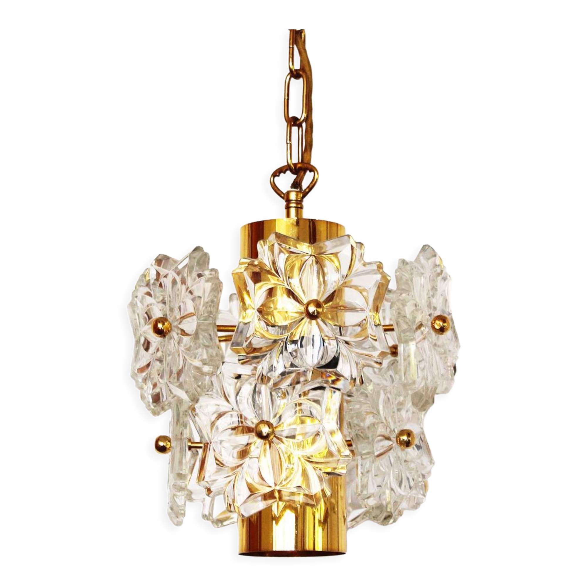 Brass and glass chandelier by Sölken