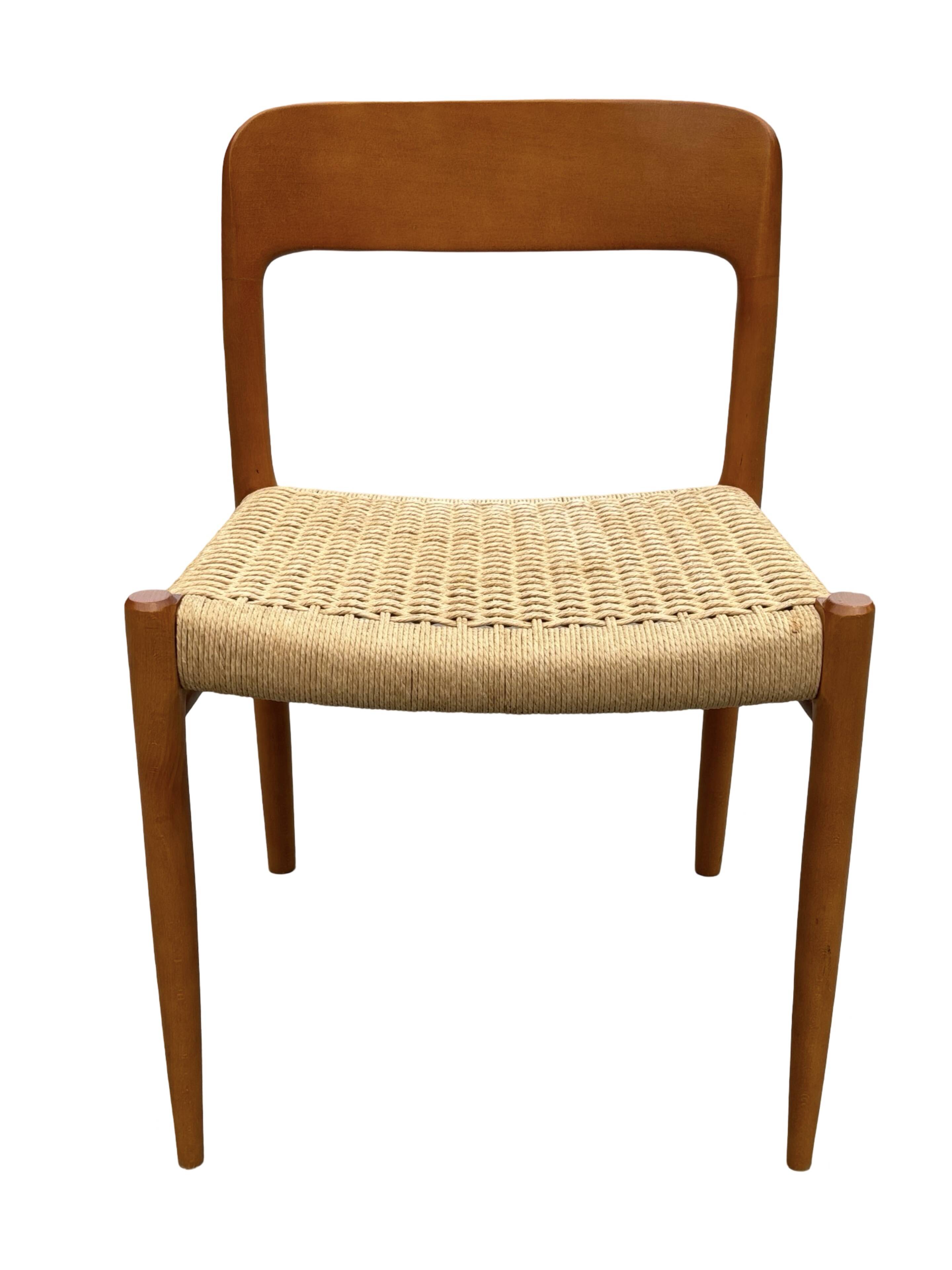 Set of 4 JL Moller model 75 chair by Niels Otto Moller Danish Design