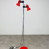 Floor lamp 2 spots red chrome stem SCE 1970