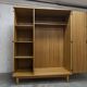 Scandinavian 3-door wardrobe in blond teak