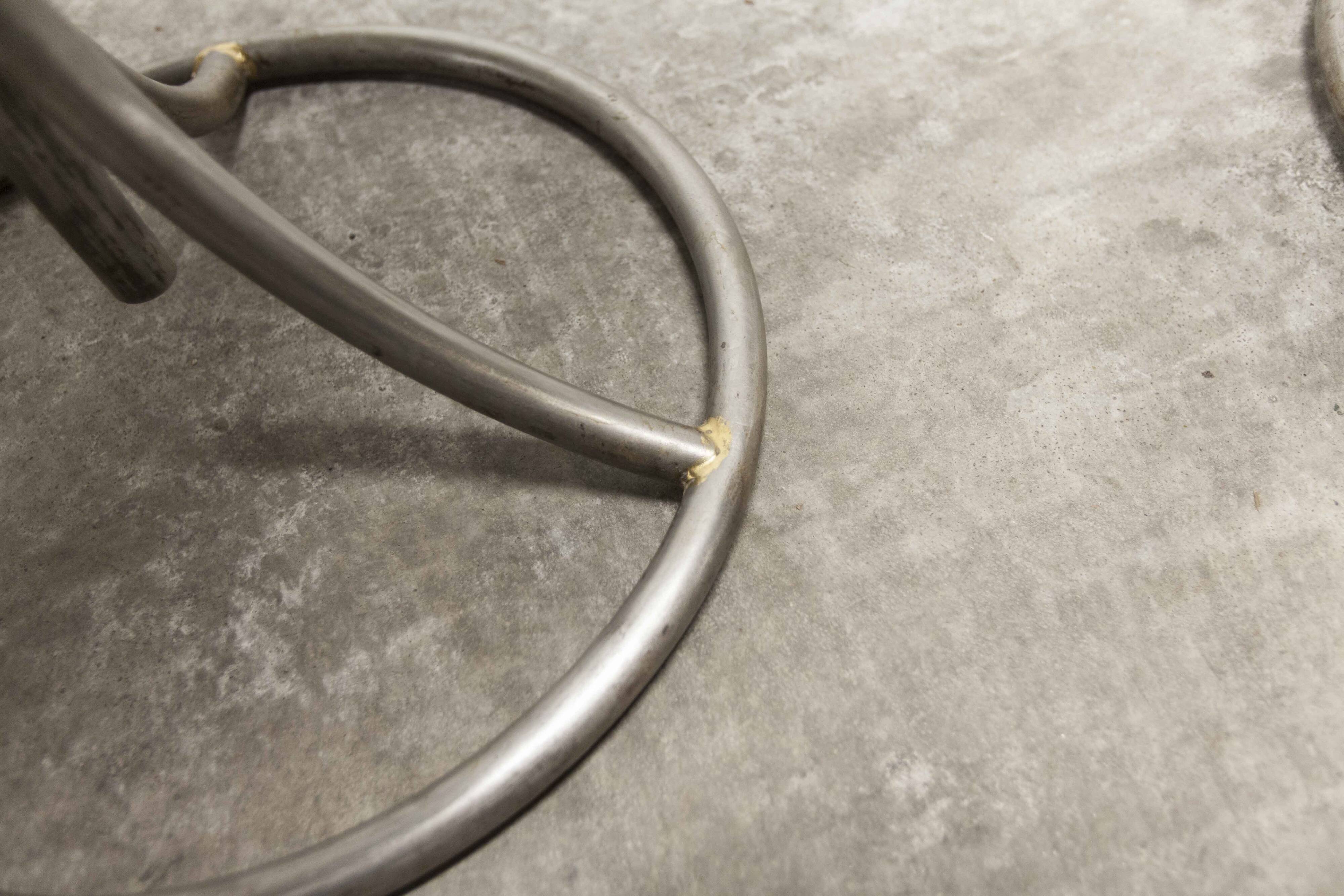 Pair of French Army telegraph operator's swivel chairs, new leather