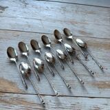 Set of 12 coffee spoons, silver plated metal