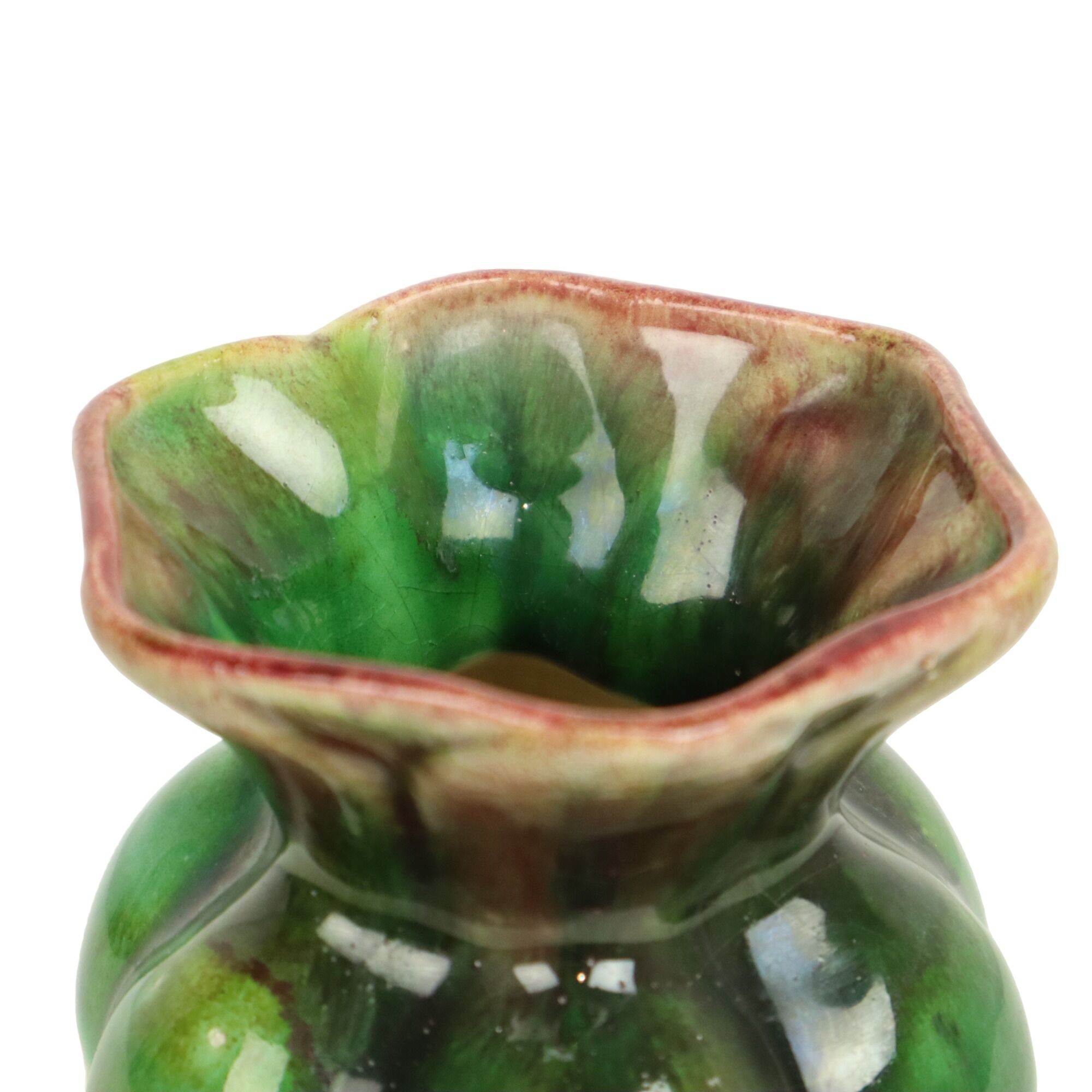 Small west germany vase cream green crackle glazed ceramic 15cm