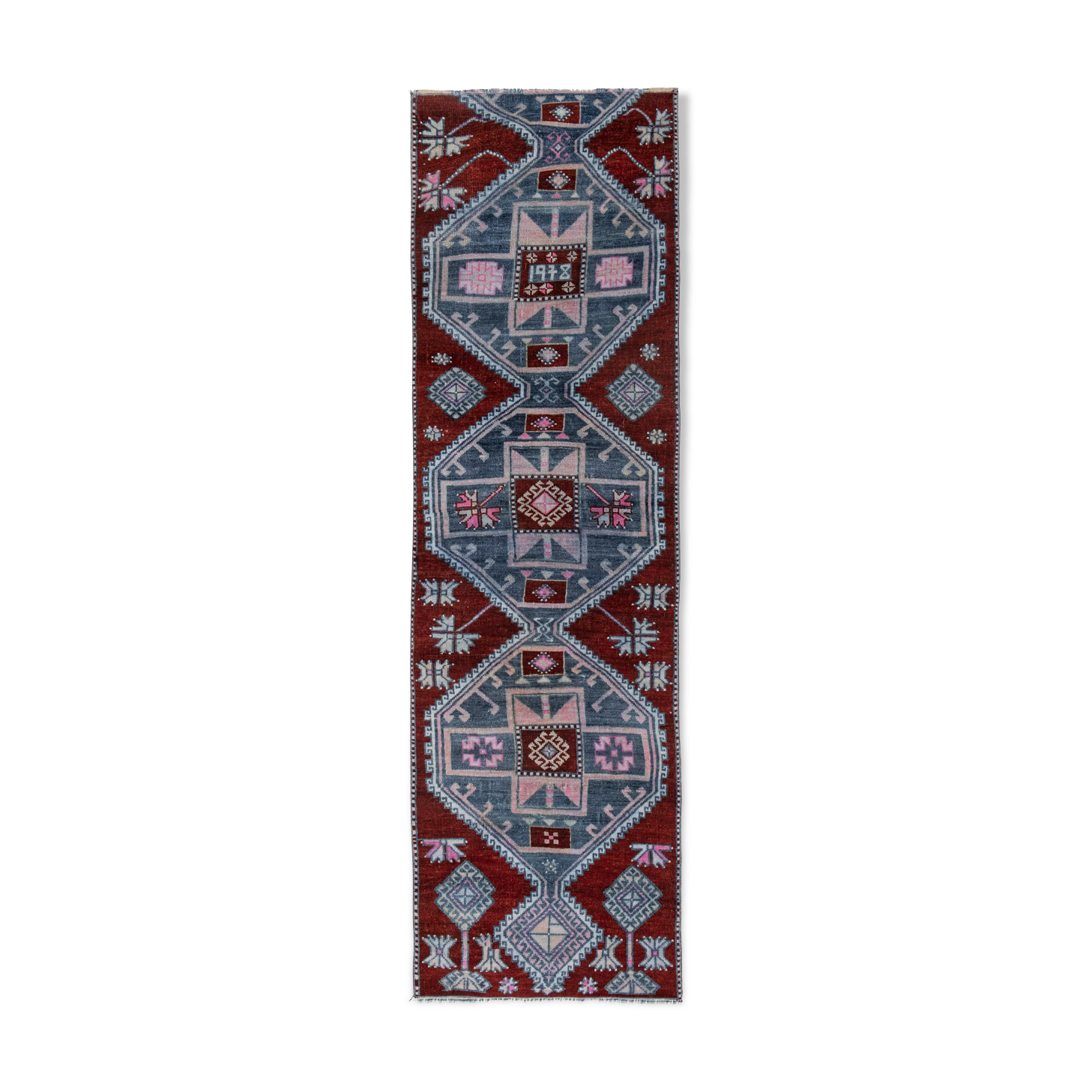 Vintage turkish oushak rug runner 71 x 247 cm
