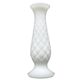 Latticino mid-century modern vase, white glass, Ząbkowice, Poland, 1970s