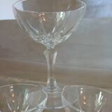6 antique crystal champagne glasses