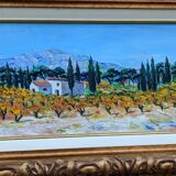 Tableau Provence vignes en Automne / montagne Sainte e
