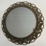 Round brass mirror from the 70s