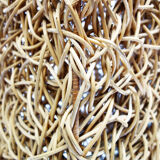 Woven rattan lamppost