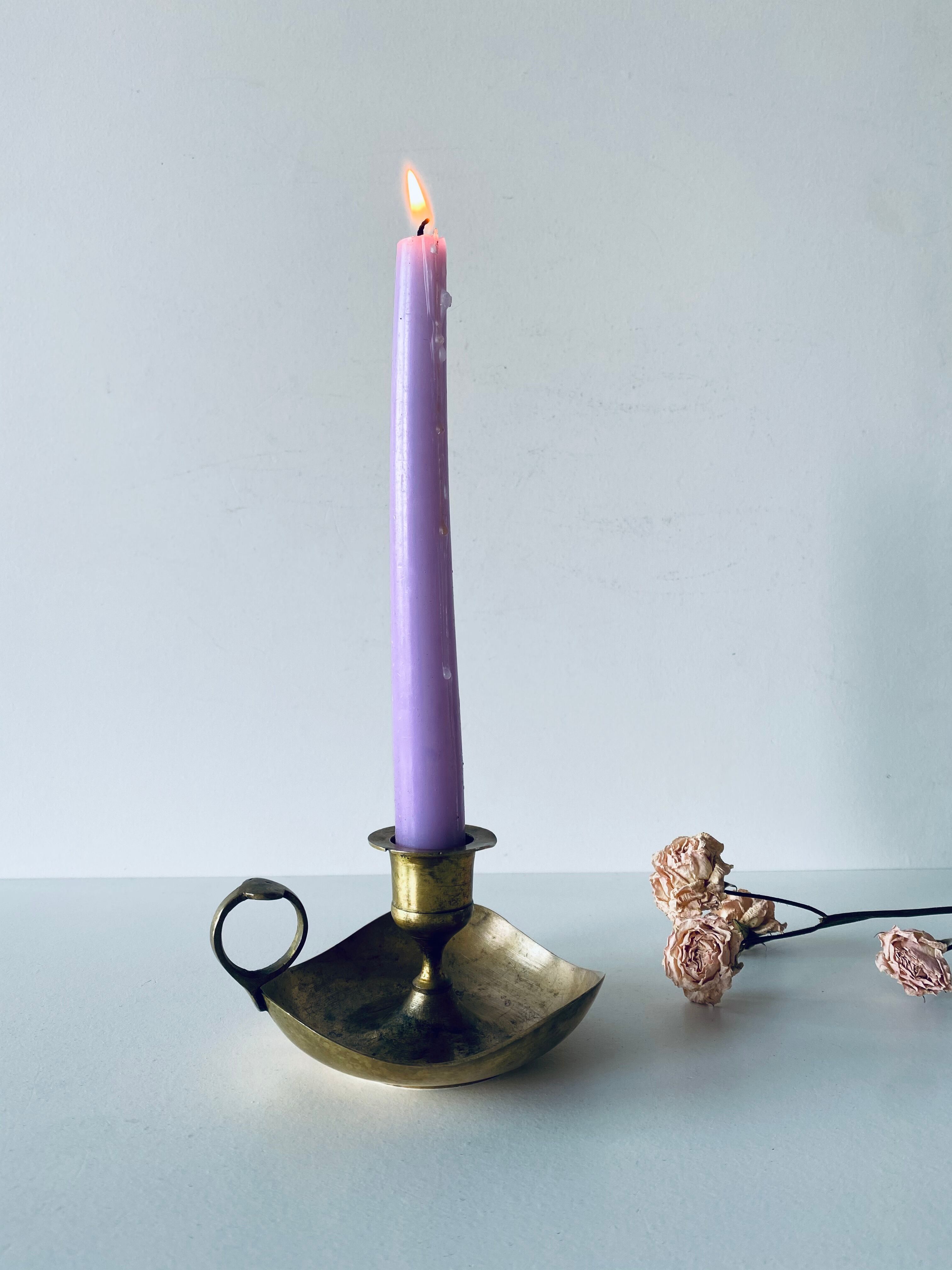 Old brass candlestick