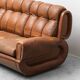 Canapé en cuir marron vintage 3 places des années 1970 modernisme