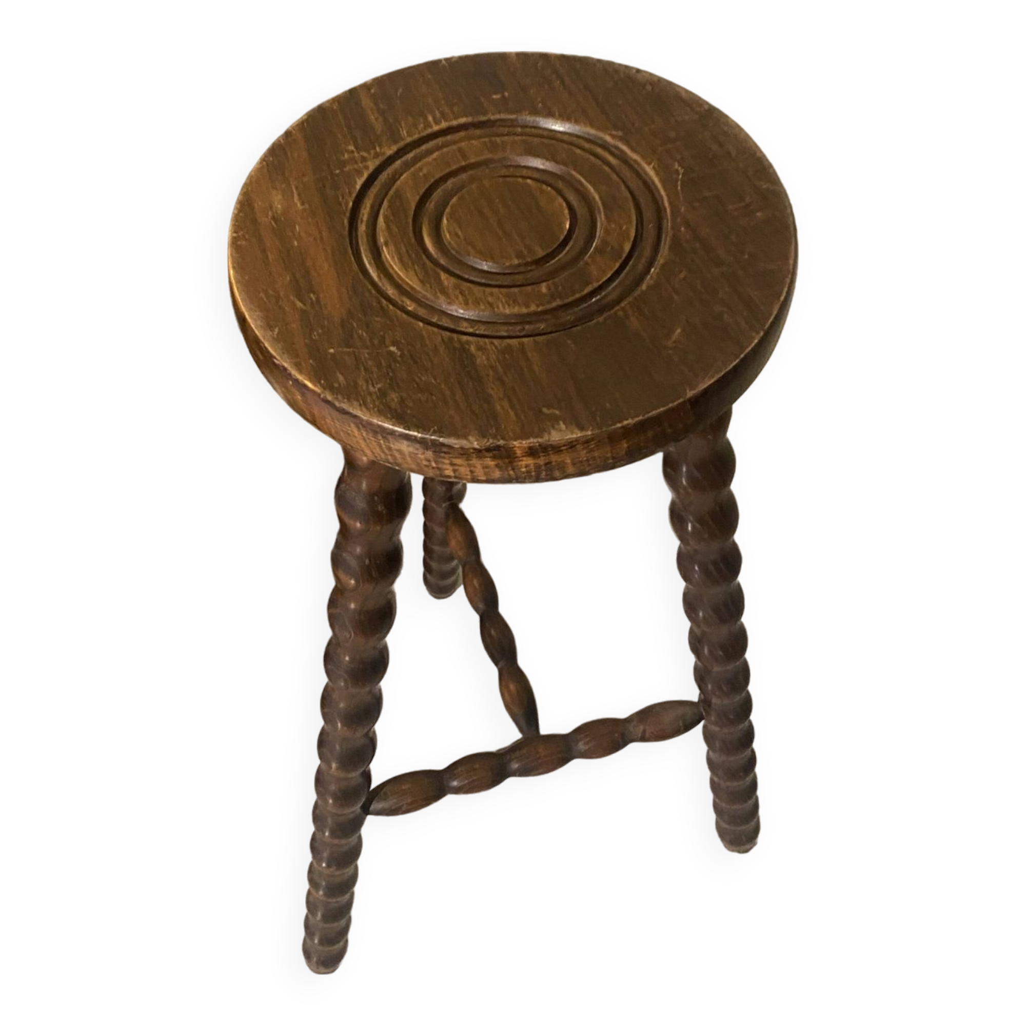 High carved wooden stool