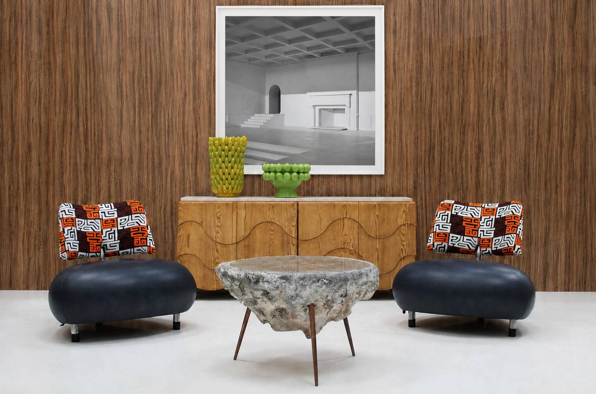 Fauteuils Pallone par Roy de Scheemaker, Cuir et Tissu, 1989