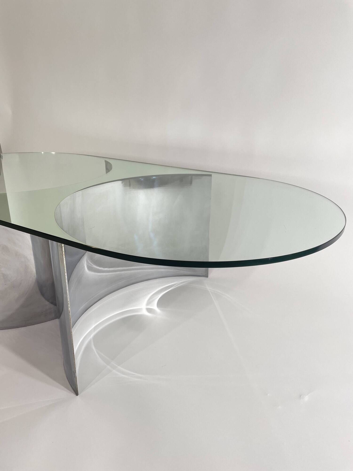 Silvered Crystal Coffee Table Jorn Mod. 3102 by G. Raimondi, Italy