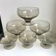 Set of 6 art deco design champagne glasses in smoked glass 30s-40s
