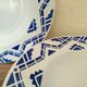 Ensemble 6 assiettes creuses Moulin des Loups motif graphique bleu
