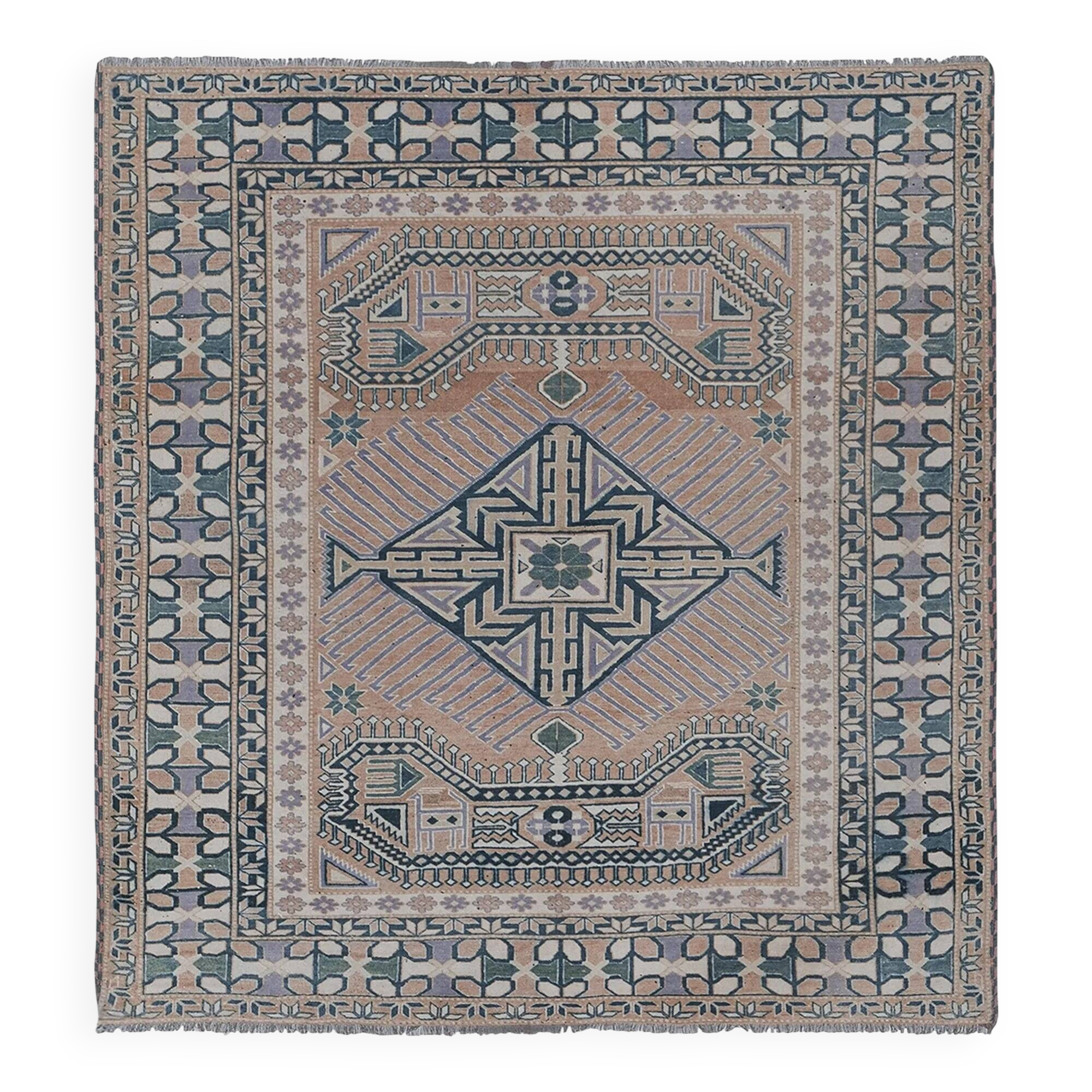 Vintage Turkish Oushak rug 183x193 cm