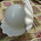 Ceramic and opaline shell lamp France 1970