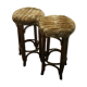 Two vintage folded wooden bar stools