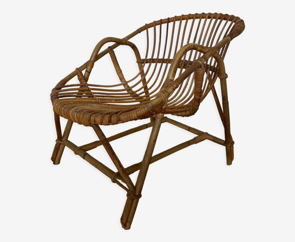Fauteuil corbeille rotin, modèle adulte